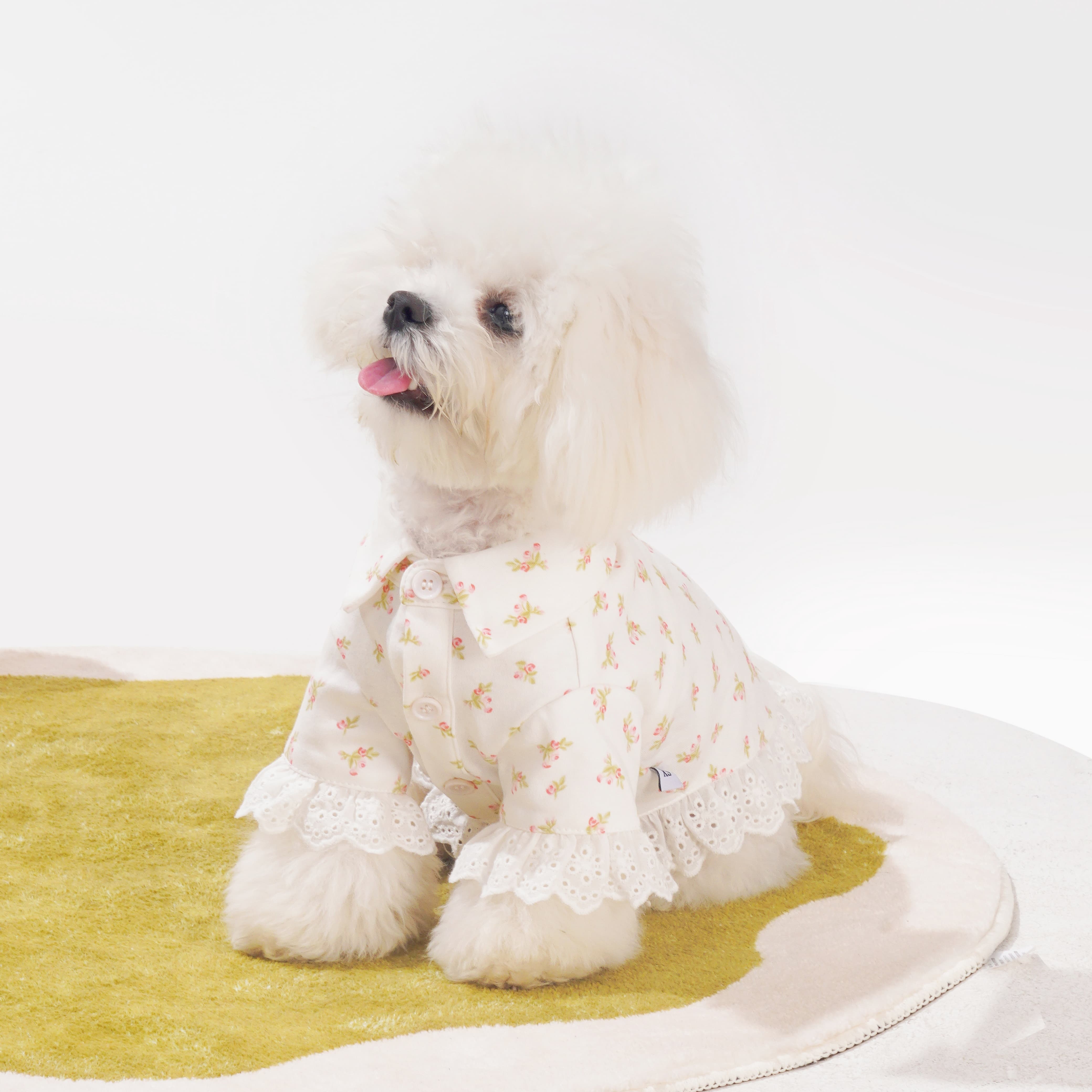 White Floral Dog Shirt