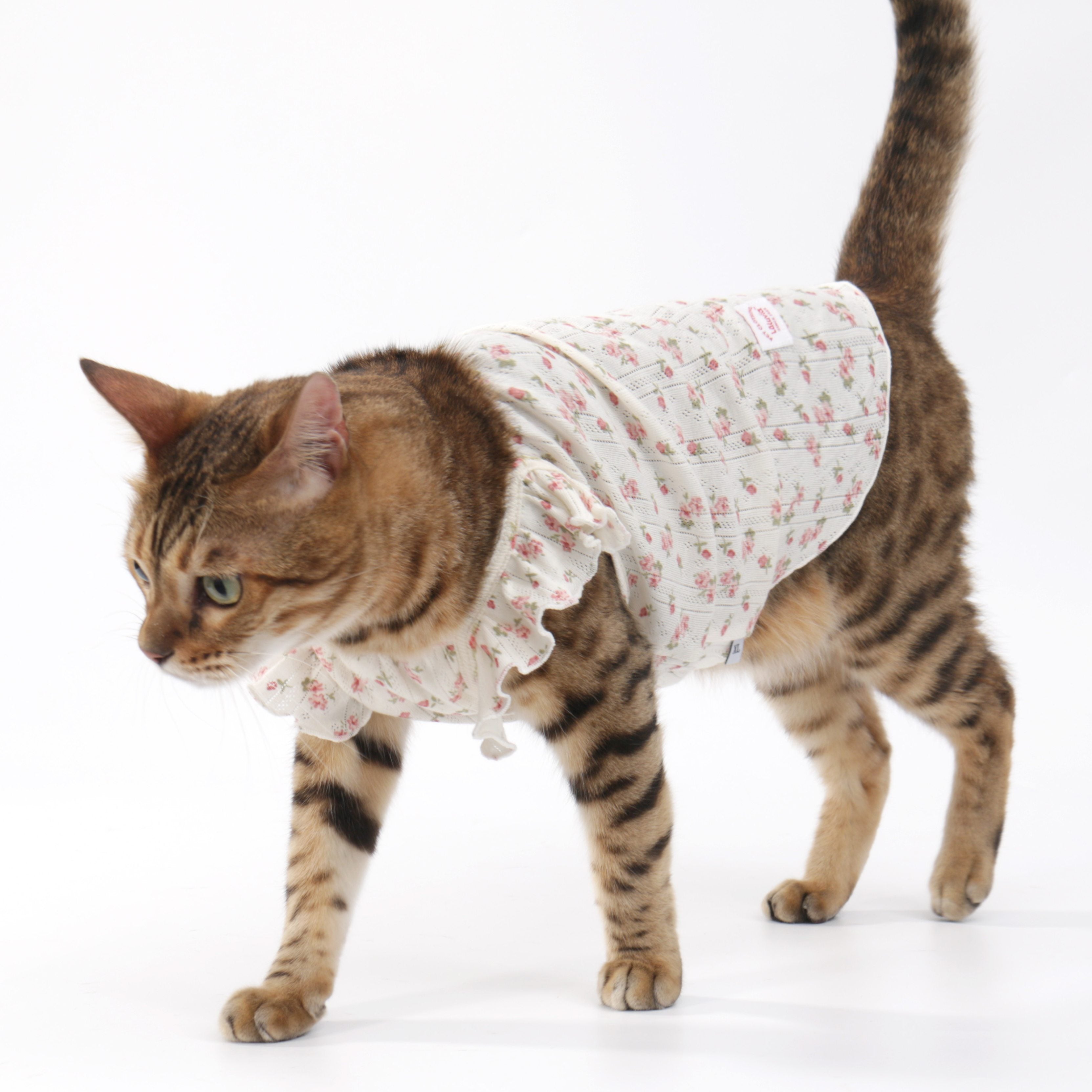 Flower Floral-Sleeve Cat Dress