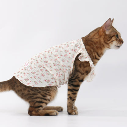 Flower Floral-Sleeve Cat Dress