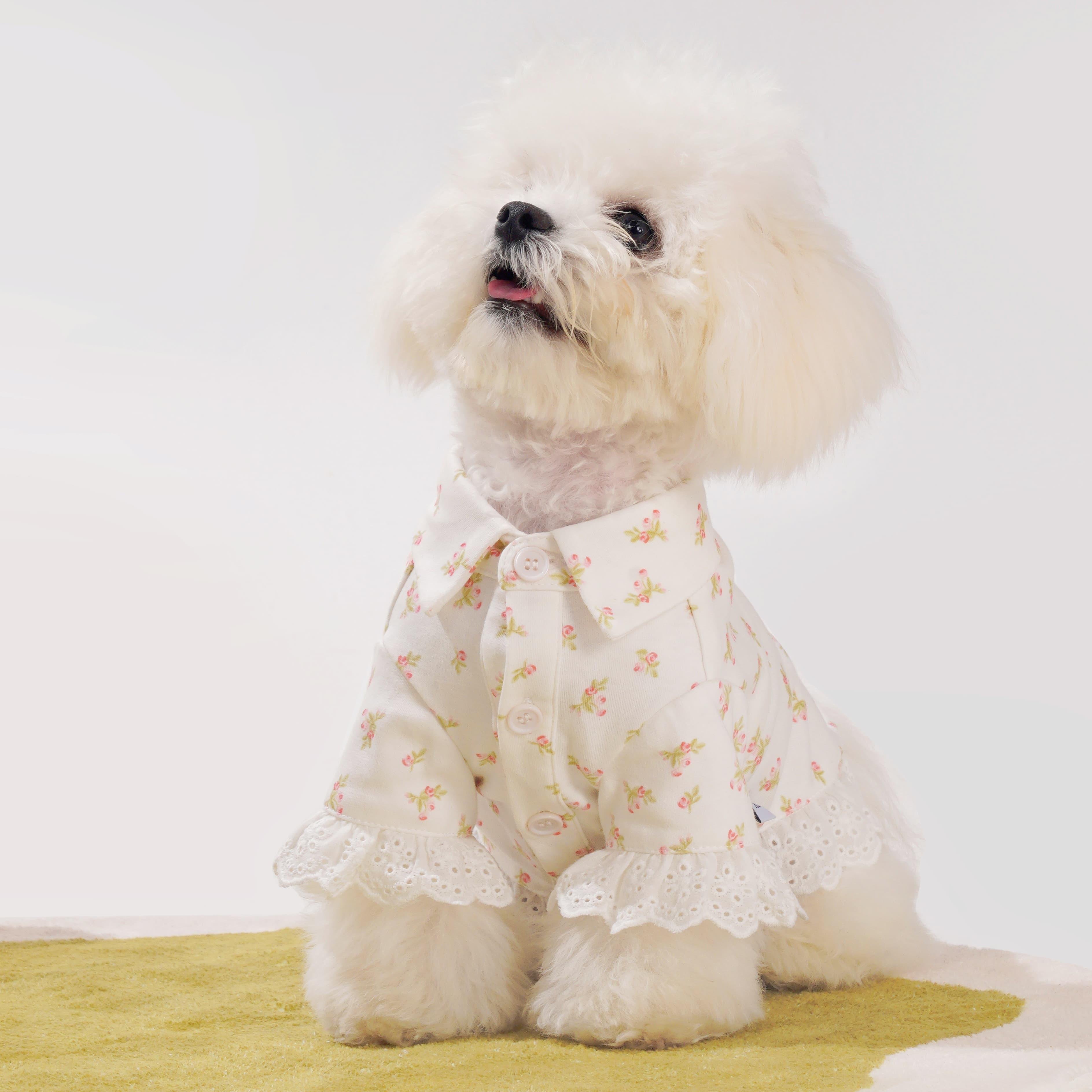 White Floral Dog Shirt