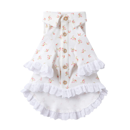 White Floral Cat Shirt